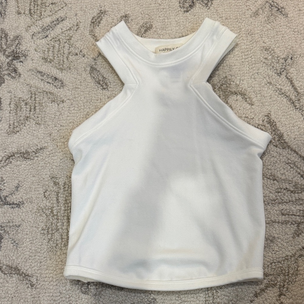 Happily White Racerback Tank Top